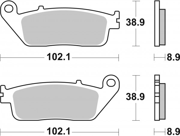 SBS Maxi Sinter Bremsbelag hinten für HONDA FJS600 Silverwing * 2009 - 2018