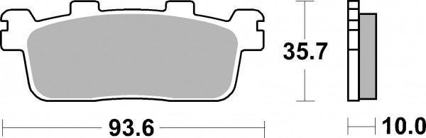 SBS Maxi Sinter Bremsbelag hinten für KYMCO 300 K-XCTi * 2012 - 2015