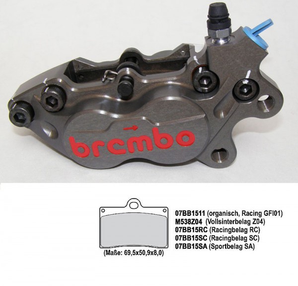 Brembo High Performance - Axiale Bremszange - P4 30/34 CNC 40 mm, rechts